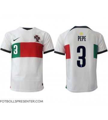 Portugal Pepe #3 Borta Matchtröja VM 2022 Kortärmad